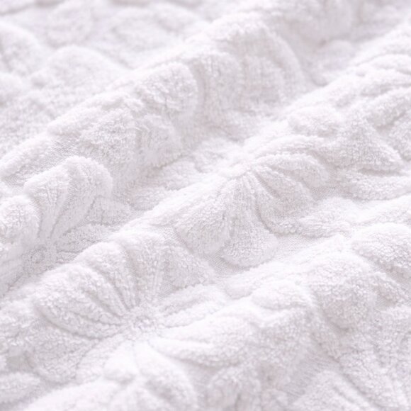 Tommy Bahama White Textured Floral Terry Zip Jacket Small Resort Coastal Jacket - Picture 6 of 8